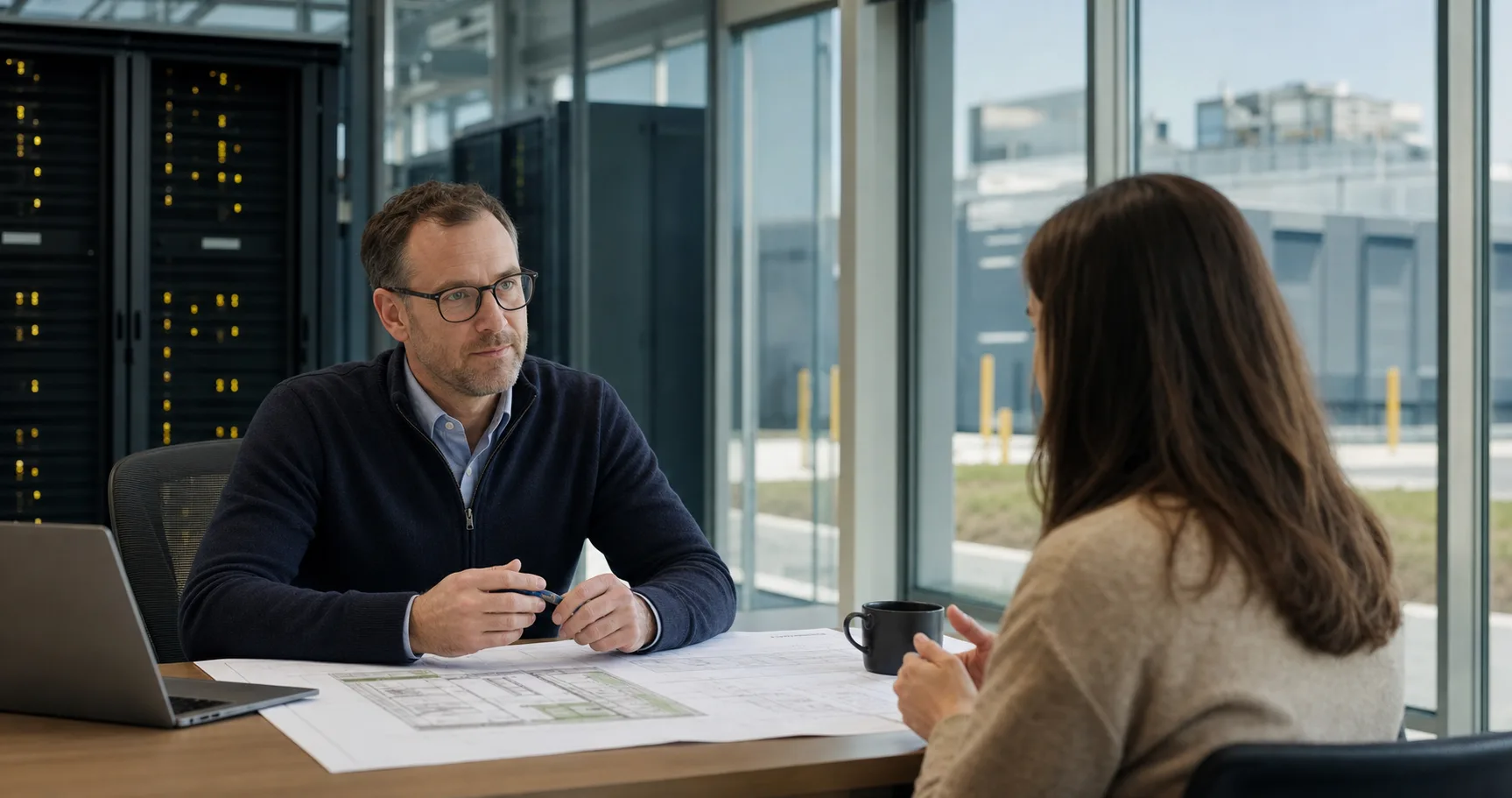 Infrastructure consultant listening during a project consultation