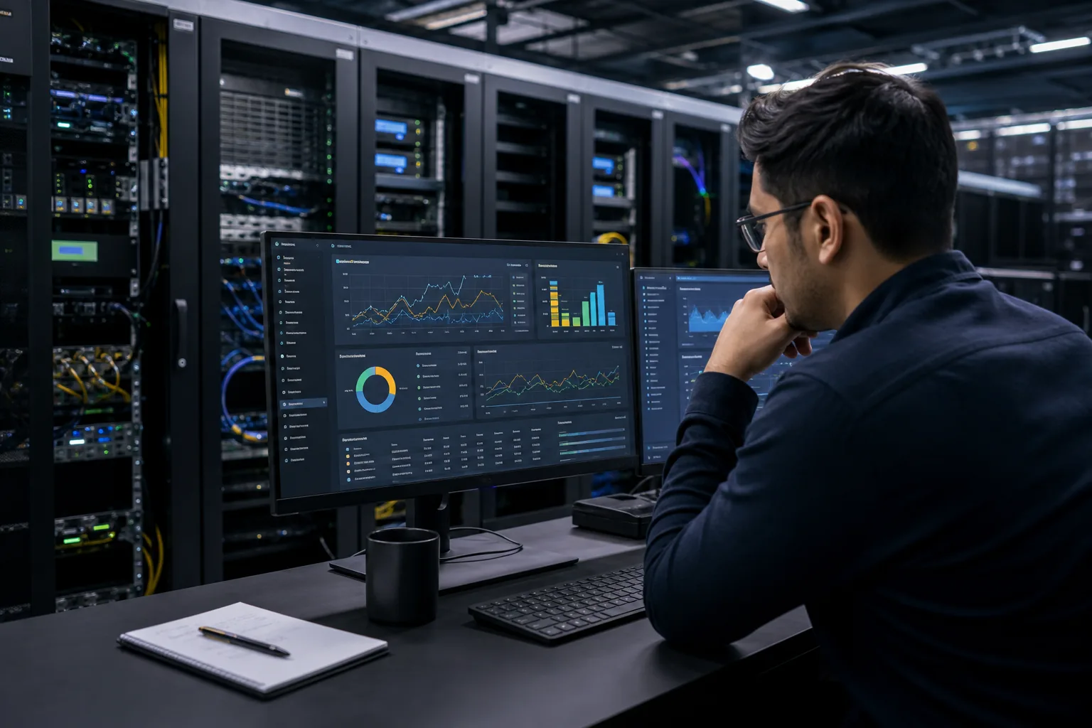 AI infrastructure engineer analyzing GPU cluster utilization